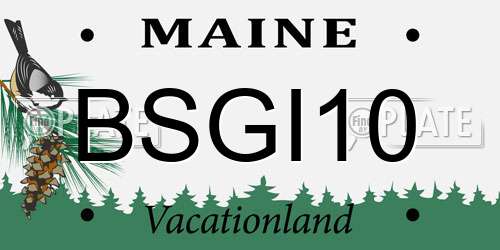 BSGI10 Maine License Plate