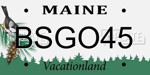 BSGO45 Maine License Plate