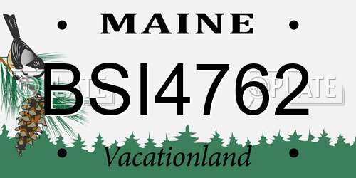 BSI4762 Maine License Plate