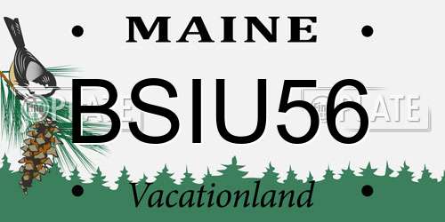 BSIU56 Maine License Plate