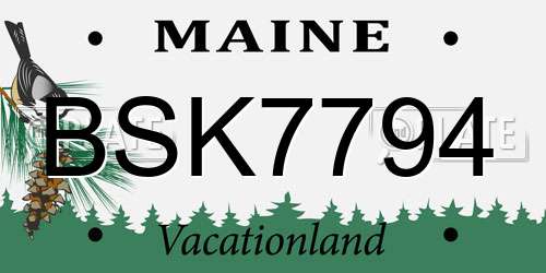 BSK7794 Maine License Plate