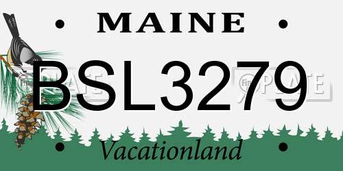 BSL3279 Maine License Plate