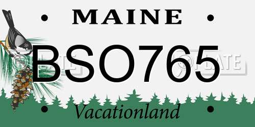 BSO765 Maine License Plate