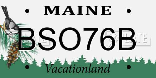 BSO76B Maine License Plate