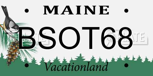 BSOT68 Maine License Plate