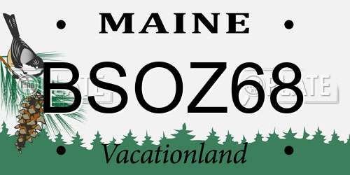 BSOZ68 Maine License Plate