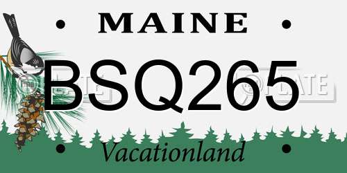 BSQ265 Maine License Plate