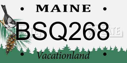 BSQ268 Maine License Plate