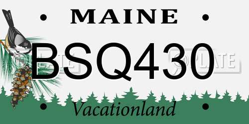 BSQ430 Maine License Plate