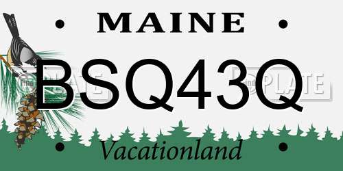 BSQ43Q Maine License Plate