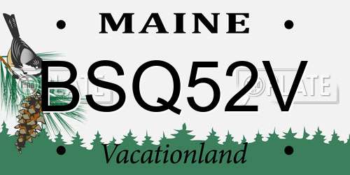 BSQ52V Maine License Plate