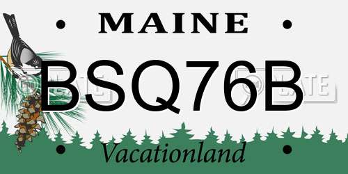 BSQ76B Maine License Plate