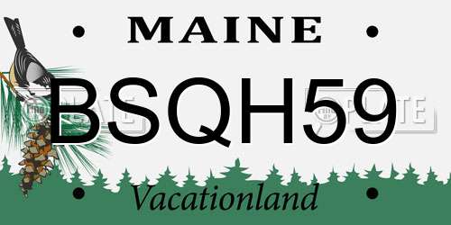 BSQH59 Maine License Plate