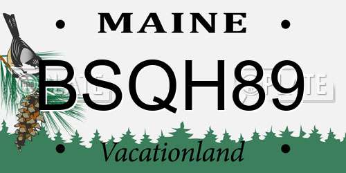 BSQH89 Maine License Plate
