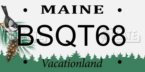 BSQT68 Maine License Plate