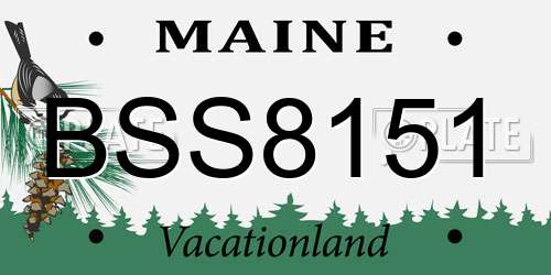 BSS8151 Maine License Plate