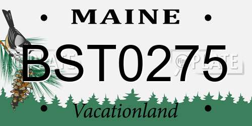 BST0275 Maine License Plate