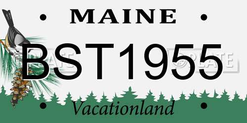 BST1955 Maine License Plate
