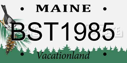 BST1985 Maine License Plate