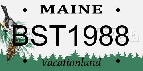 BST1988 Maine License Plate