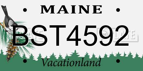 BST4592 Maine License Plate