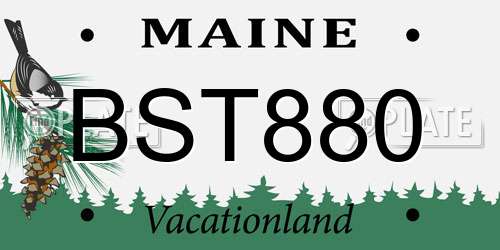 BST880 Maine License Plate
