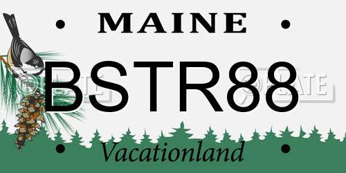 BSTR88 Maine License Plate
