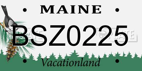 BSZ0225 Maine License Plate