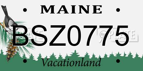 BSZ0775 Maine License Plate