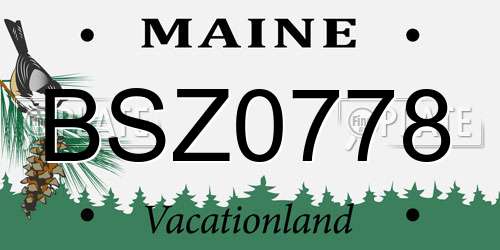 BSZ0778 Maine License Plate