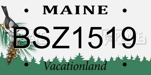 BSZ1519 Maine License Plate