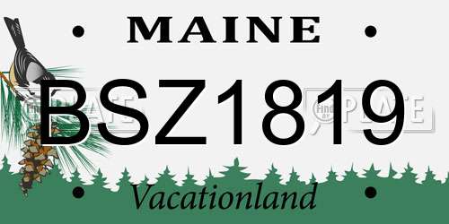 BSZ1819 Maine License Plate