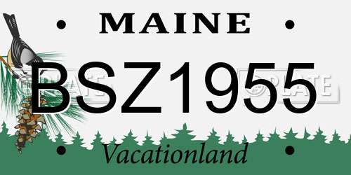 BSZ1955 Maine License Plate