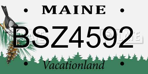 BSZ4592 Maine License Plate