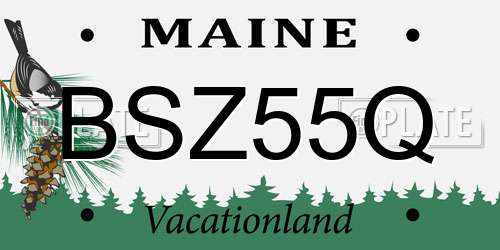 BSZ55Q Maine License Plate