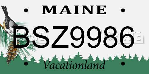 BSZ9986 Maine License Plate