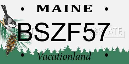 BSZF57 Maine License Plate