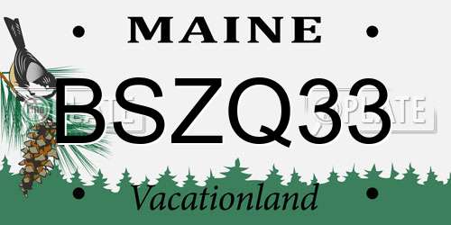 BSZQ33 Maine License Plate
