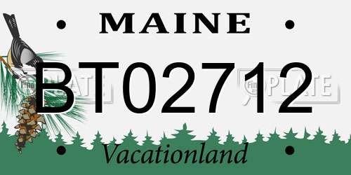 BT02712 Maine License Plate