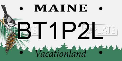 BT1P2L Maine License Plate