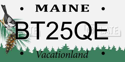 BT25QE Maine License Plate