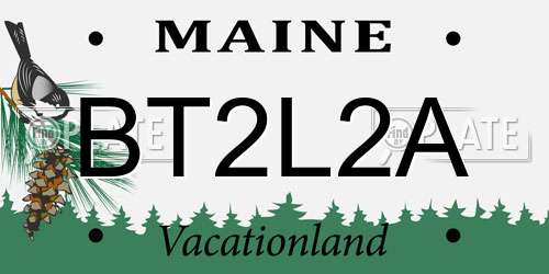 BT2L2A Maine License Plate