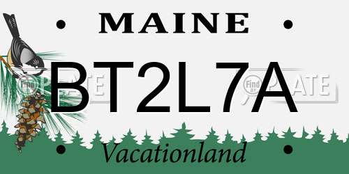 BT2L7A Maine License Plate