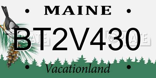 BT2V430 Maine License Plate