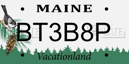 BT3B8P Maine License Plate