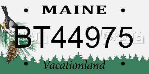 BT44975 Maine License Plate