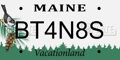 BT4N8S Maine License Plate