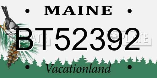 BT52392 Maine License Plate