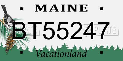 BT55247 Maine License Plate