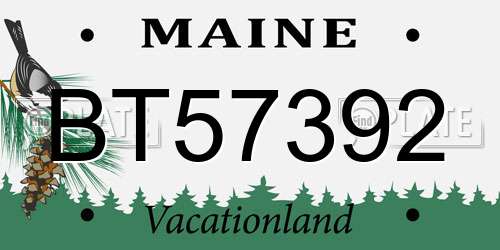 BT57392 Maine License Plate